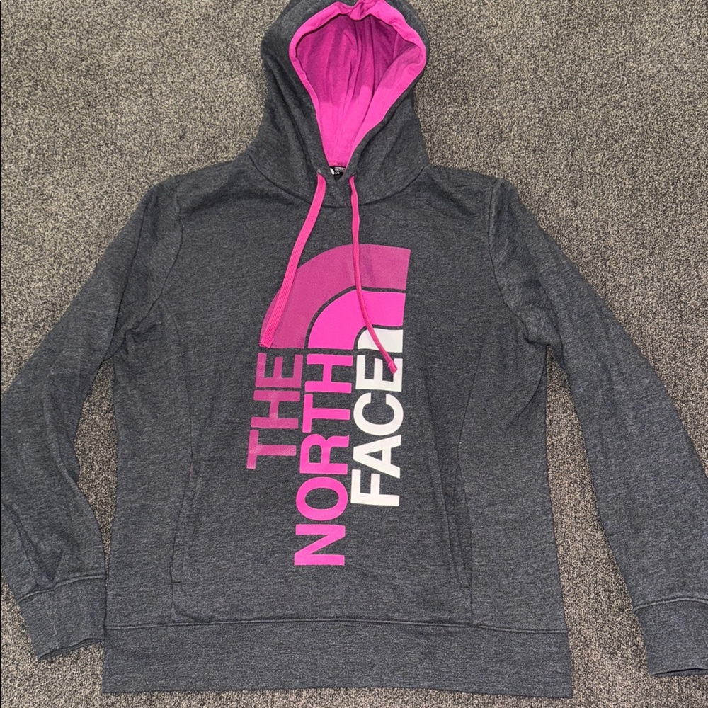 The North Face Charcoal and Fuchsia Hoodie